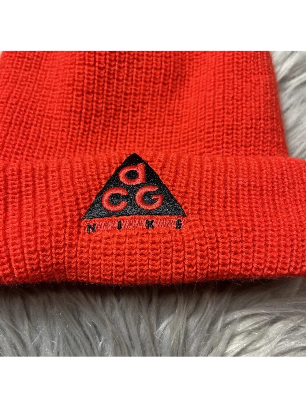 Nike ACG Orange Knit Beanie One Size Wool Blend